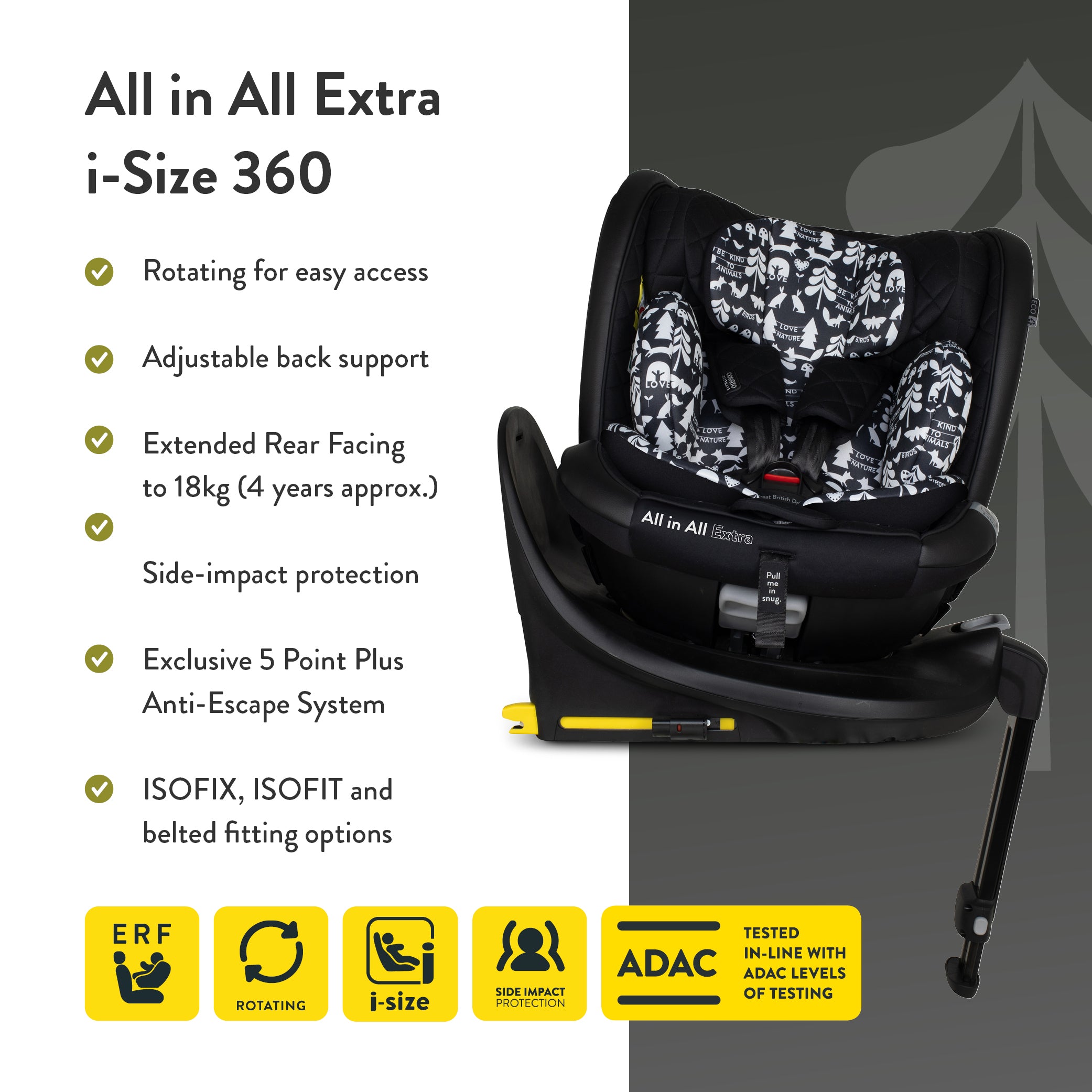 All in All Extra i-Size 360 Car Seat Silhouette