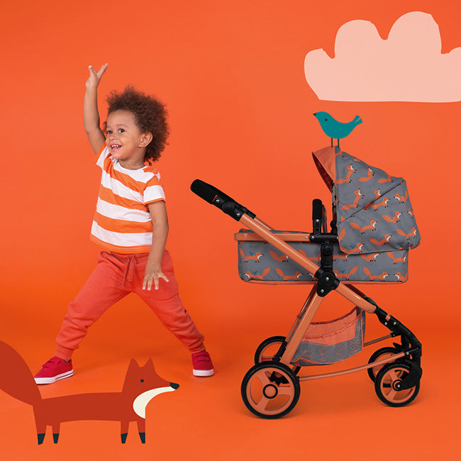 Giggle Quad Dolls Pram Charcoal Mister Fox
