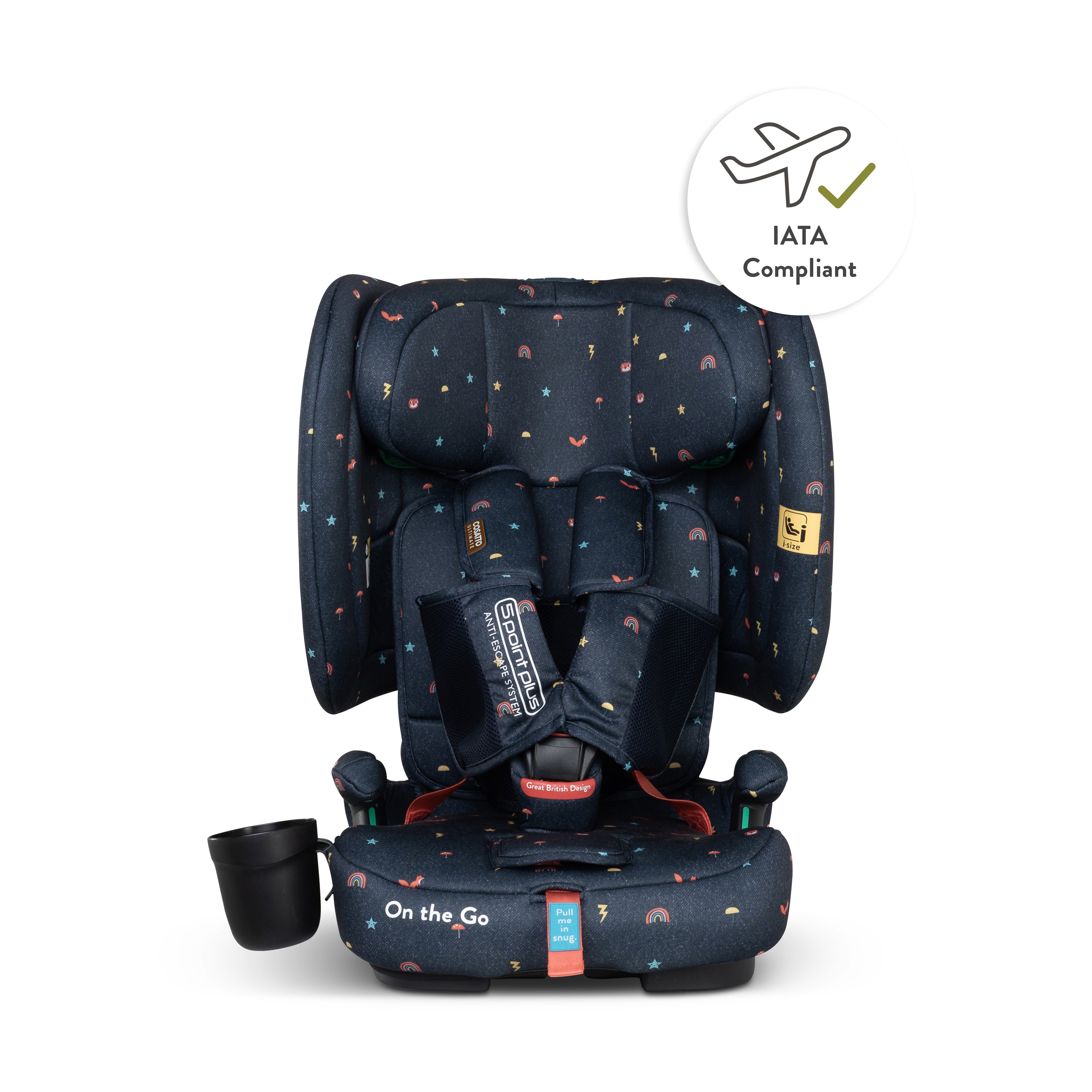 On The Go i-Size Travel Car Seat Doodle Days