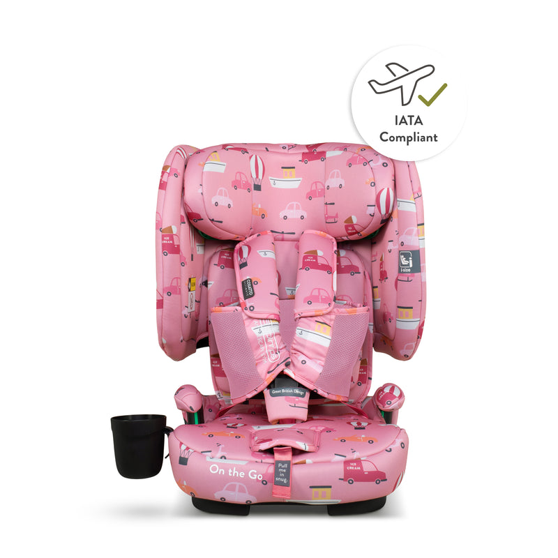On The Go i-Size Travel Car Seat Itchy Feet Rosy