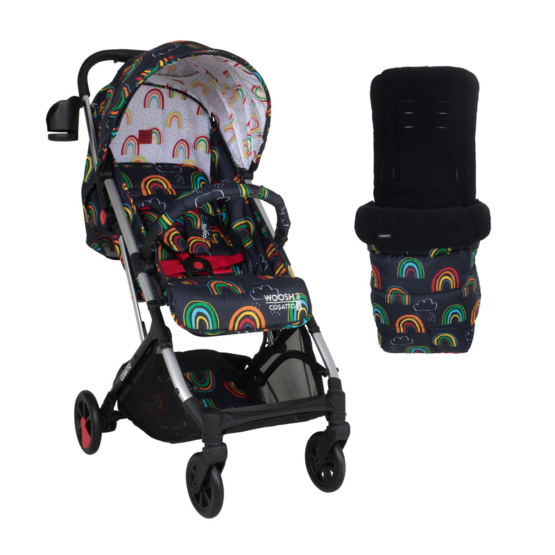 Woosh 3 with Footmuff Bundle Disco Rainbow - Stroller - Cosatto Ireland